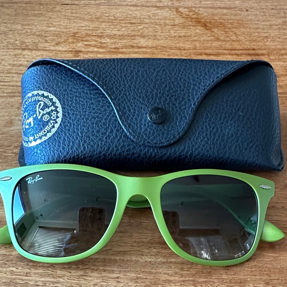 Ray-Ban Lime Green Sunglasses with Black Case